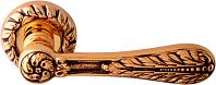 Дверная ручка CLASS мод. Agata 1155 на розетке 60мм (золото 24К + коричневый)